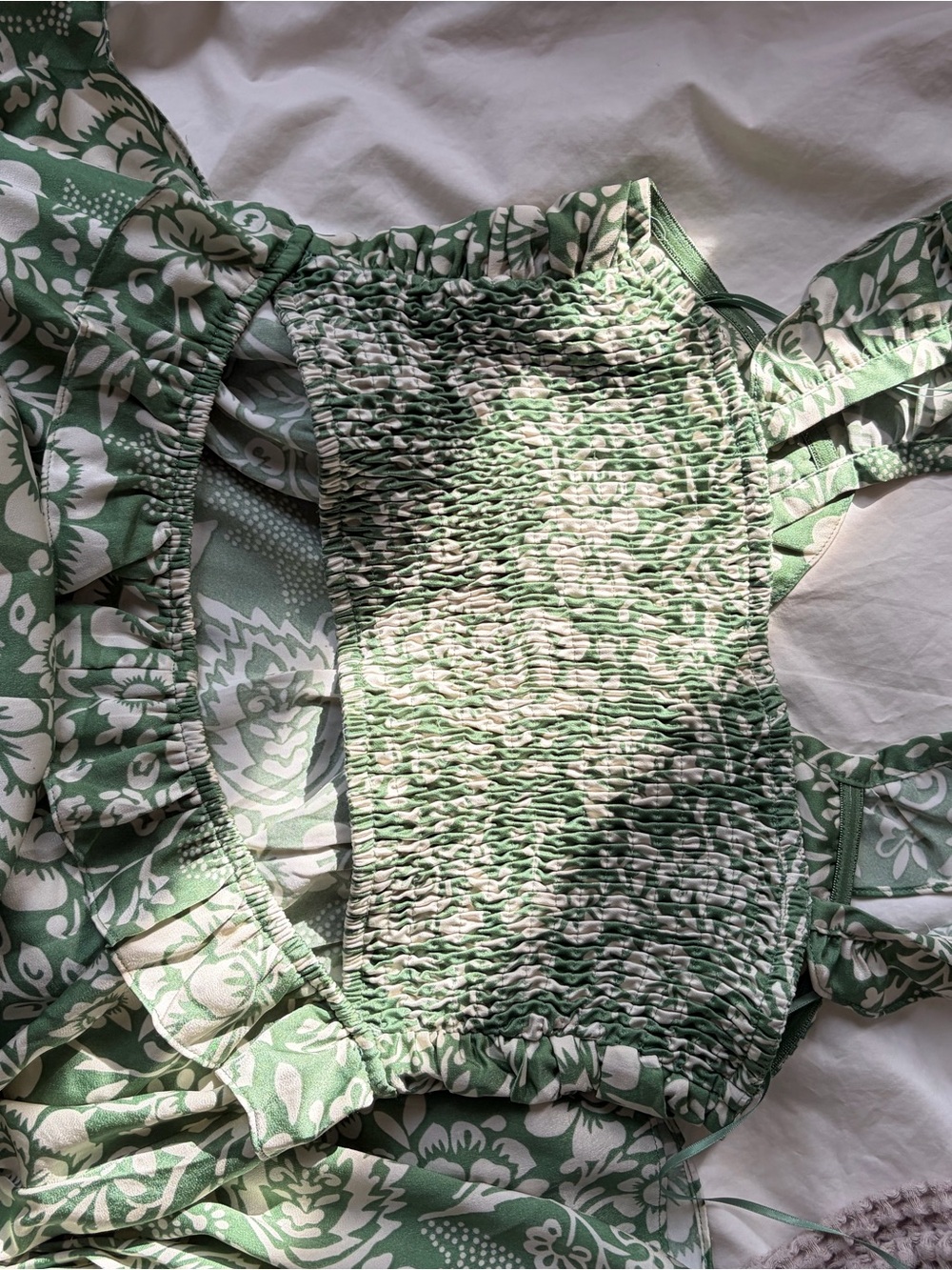 Heartloom Sage Green Floral Ruffle V-Neck Maxi Dress - Picture 8 of 8